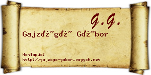 Gajzágó Gábor névjegykártya