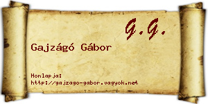 Gajzágó Gábor névjegykártya